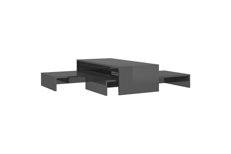 indskudt sofabordssæt 100x100x26,5 cm grå højglans - Grå - Møbler - Borde - Sofabord