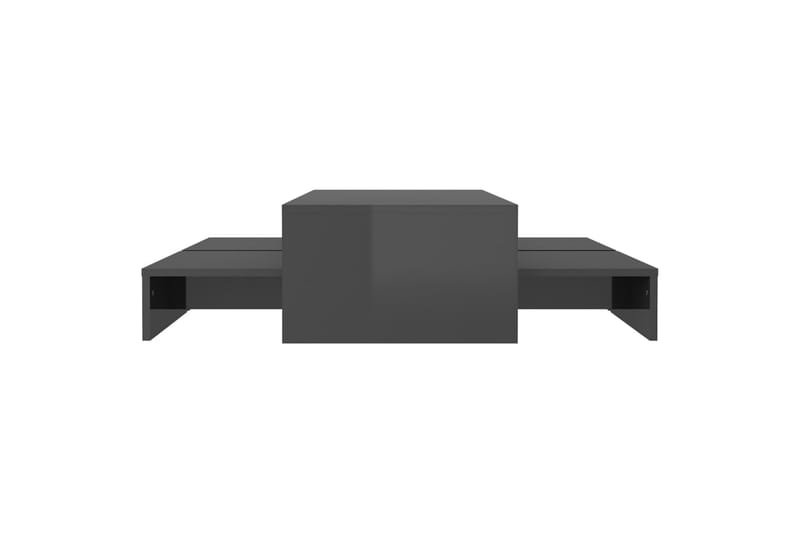 indskudt sofabordssæt 100x100x26,5 cm grå højglans - Grå - Møbler - Borde - Sofabord