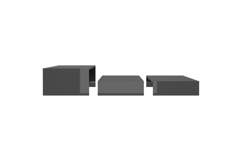indskudt sofabordssæt 100x100x26,5 cm grå højglans - Grå - Sofabord - Indskudsborde