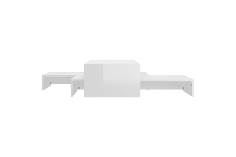 indskudt sofabordssæt 100x100x26,5 cm hvid højglans - Hvid - Møbler - Borde - Sofabord