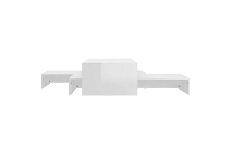 indskudt sofabordssæt 100x100x26,5 cm hvid højglans - Hvid - Sofabord - Indskudsborde