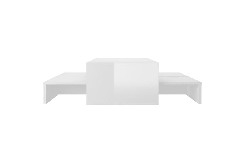 indskudt sofabordssæt 100x100x26,5 cm hvid højglans - Hvid - Møbler - Borde - Sofabord