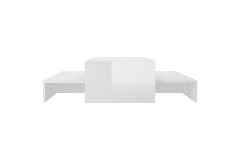 indskudt sofabordssæt 100x100x26,5 cm hvid højglans - Hvid - Sofabord - Indskudsborde