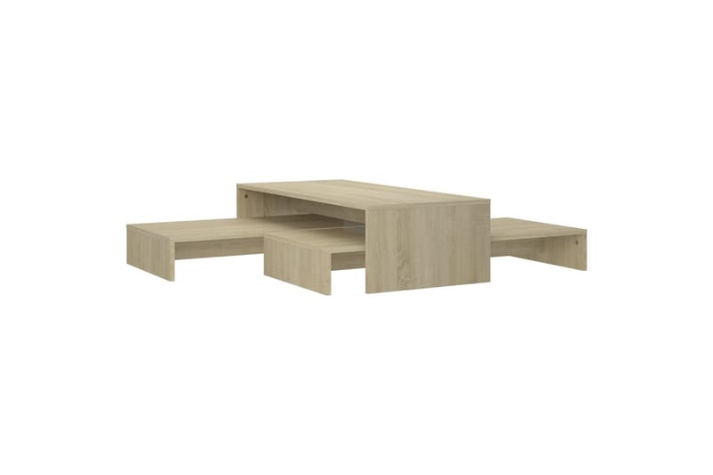indskudt sofabordssæt 100x100x26,5 cm spånplade sonoma-eg - Brun - Møbler - Borde - Sofabord