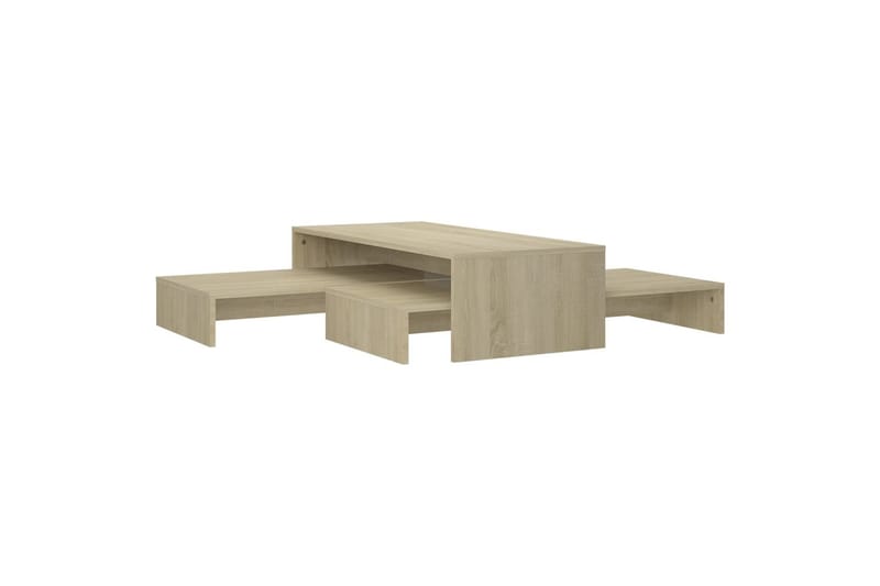 indskudt sofabordssæt 100x100x26,5 cm spånplade sonoma-eg - Brun - Sofabord - Indskudsborde
