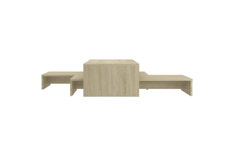 indskudt sofabordssæt 100x100x26,5 cm spånplade sonoma-eg - Brun - Møbler - Borde - Sofabord