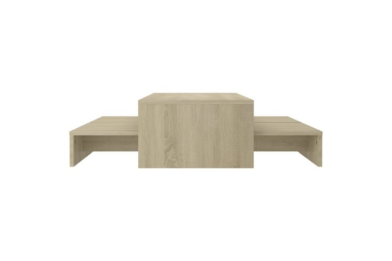 indskudt sofabordssæt 100x100x26,5 cm spånplade sonoma-eg - Brun - Møbler - Borde - Sofabord