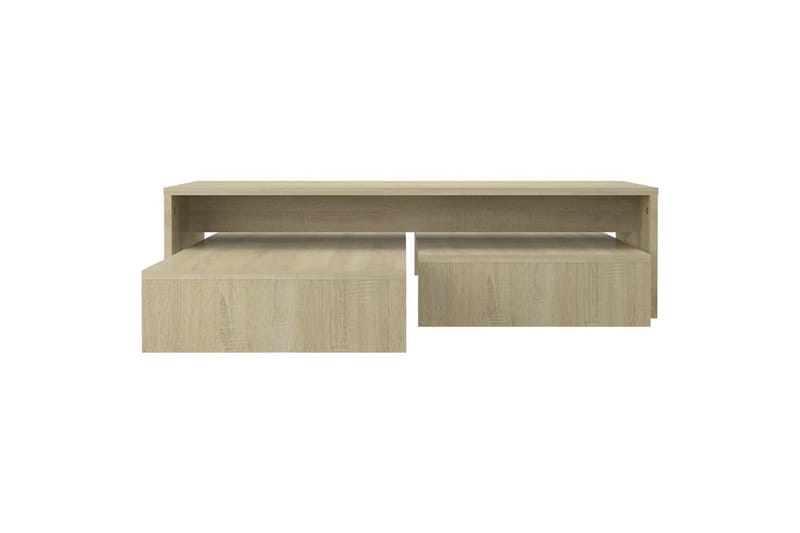 indskudt sofabordssæt 100x100x26,5 cm spånplade sonoma-eg - Brun - Møbler - Borde - Sofabord
