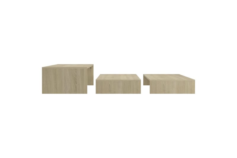 indskudt sofabordssæt 100x100x26,5 cm spånplade sonoma-eg - Brun - Møbler - Borde - Sofabord