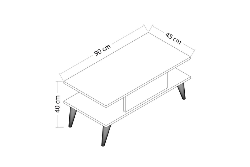 Irbene Sofabord 90x40x90 cm - Sort/Hvid - Møbler - Borde - Sofabord