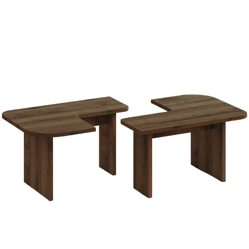 Iris Sofabordssæt 90x35x45 cm, Antik valnød