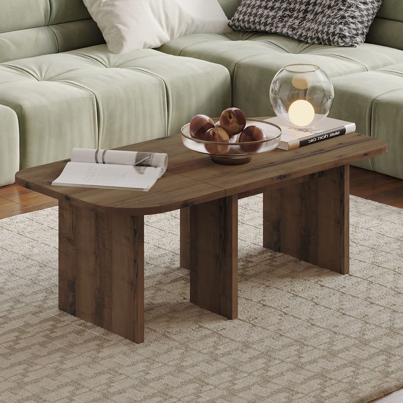 Iris Sofabordssæt 90x35x45 cm - Antik valnød - Møbler - Borde - Sofabord