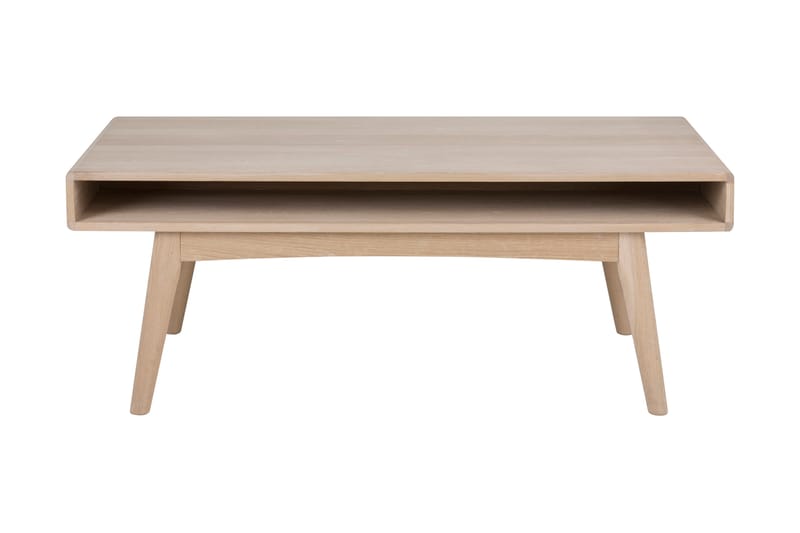 Ivan Sofabord 130 cm med Opbevaring Hylde - Eg/Grå/Beige - Møbler - Borde - Sofabord