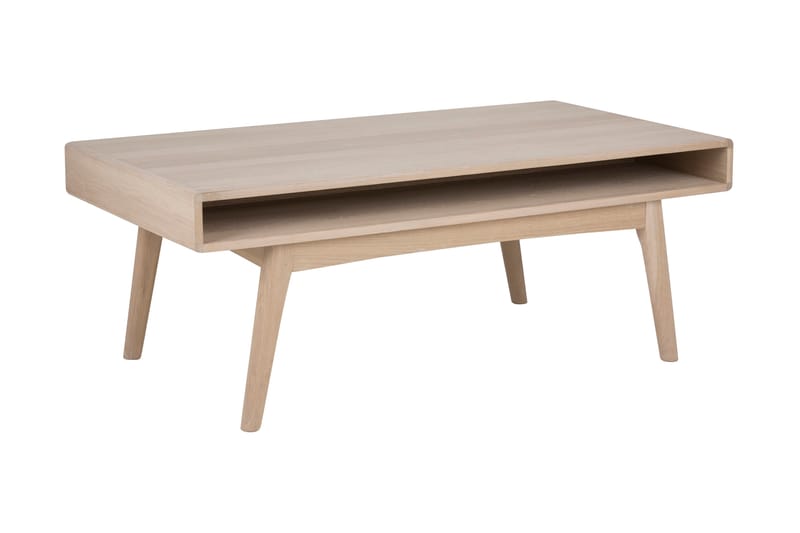 Ivan Sofabord 130 cm med Opbevaring Hylde - Eg/Grå/Beige - Møbler - Borde - Sofabord
