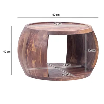 Ivoilo Sofabord 60 cm Landlig stil - Varm mørkebrun - Møbler - Borde - Sofabord - Sofabord med opbevaring