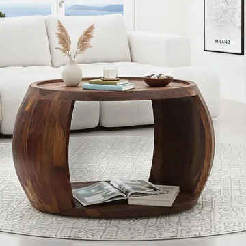 Ivoilo Sofabord 60 cm Landlig stil - Varm mørkebrun - Møbler - Borde - Sofabord - Sofabord med opbevaring