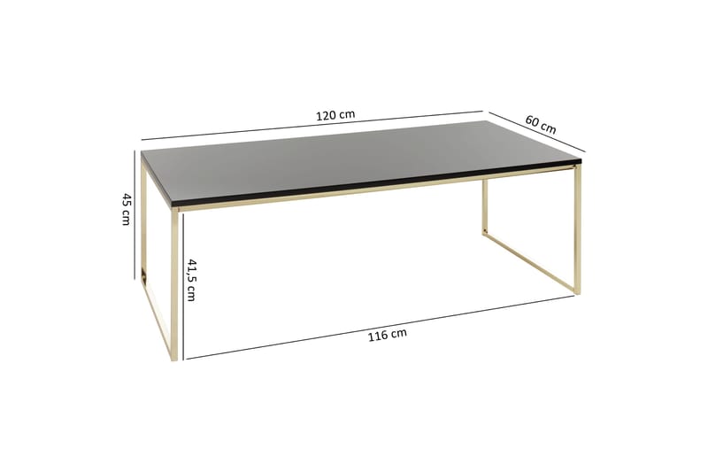 Jaise Sofabord 120 cm - Sort/Guld - Møbler - Borde - Sofabord