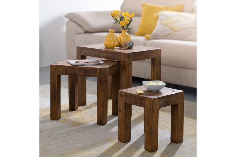 Jaisen Indskudsbord 45 cm 3 Bord - Massivt Træ - Møbler - Borde - Sofabord