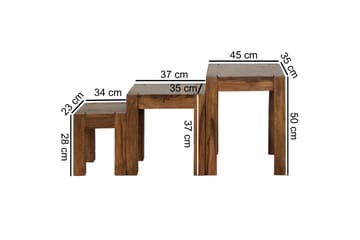 Jaisen Indskudsbord 45 cm 3 Bord - Massivt Træ - Møbler - Borde - Sofabord