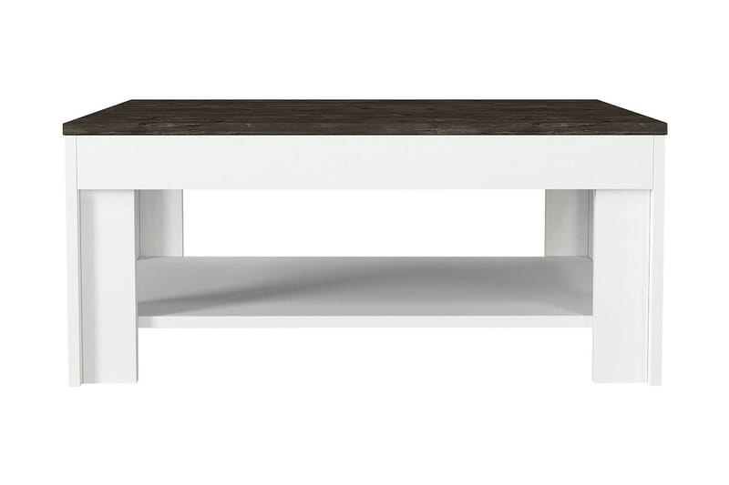 Jessila Sofabord 90 cm - Hvid/Mørkebrun - Sofabord