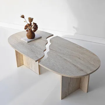 Jorvis sofabord 120 cm ovalt - Travertin - Møbler - Borde - Sofabord