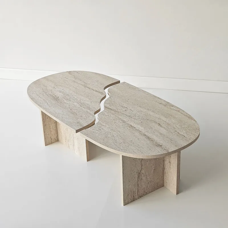 Jorvis sofabord 120 cm ovalt - Travertin - Møbler - Borde - Sofabord