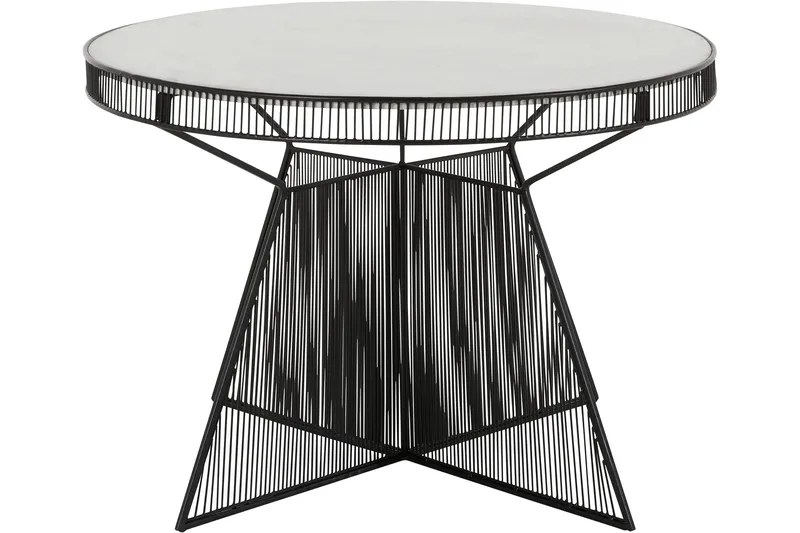 Juntolo 77x77 cm Rundt Sofabord i Marmor med Metalstel - Hvid - Møbler - Borde - Sofabord