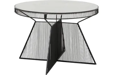 Juntolo 77x77 cm Rundt Sofabord i Marmor med Metalstel - Hvid - Møbler - Borde - Sofabord