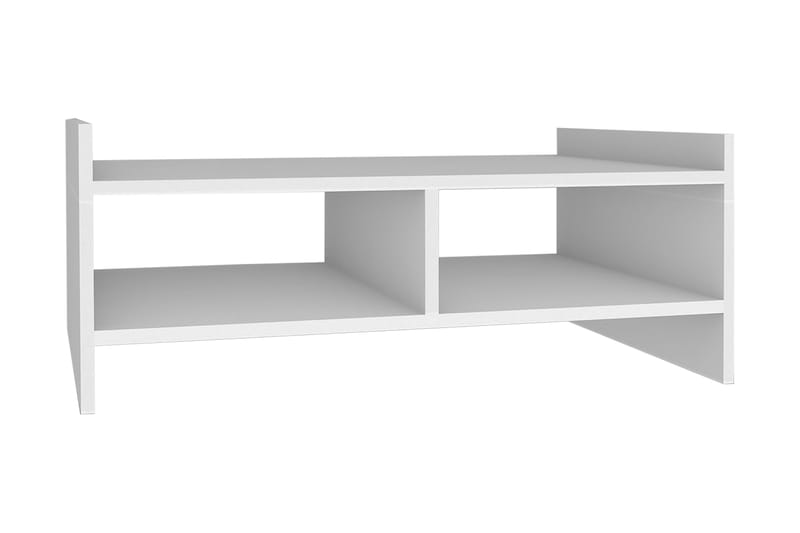 Jysaiah Sofabord 90 cm med Opbevaring Hylder - Hvid - Sofabord