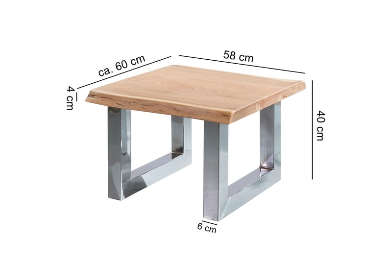 Kaiya sofabord 58 cm - Træ / natur | Sølv - Sofabord