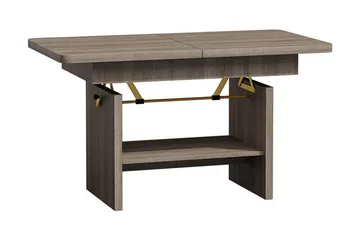 Kanej Sofabord 116 cm Hæve/Sænke med Opbevaring Hylde - Beige/Grå - Møbler - Borde - Sofabord