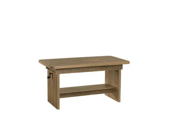 Kanej Sofabord 116 cm Hæve/Sænke med Opbevaring Hylde - Beige/Grå - Møbler - Borde - Sofabord