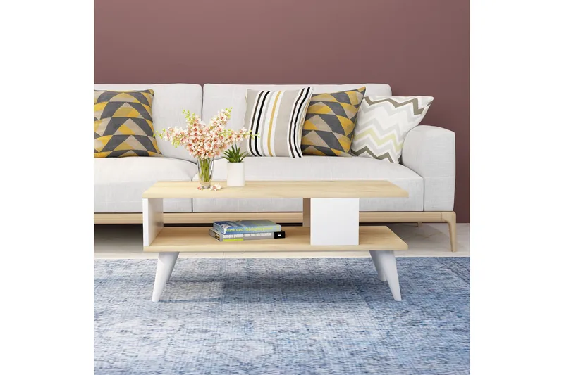 Karosta Sofabord 90x40x90 cm - Hvid - Møbler - Borde - Sofabord