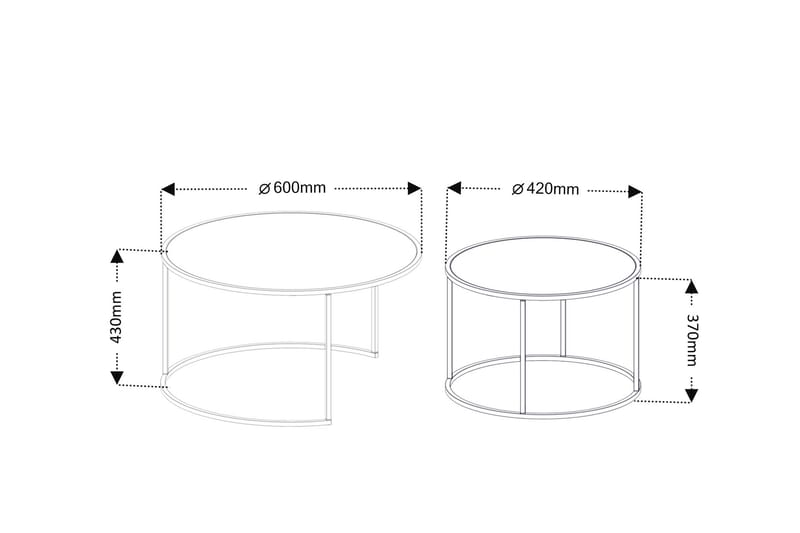 Kashiwa Sofabord 60 cm - Sort - Møbler - Borde - Sofabord