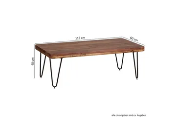 Katsura sofabord 115 cm - Massivt træ/sort - Møbler - Borde - Sofabord