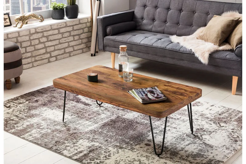 Katsura sofabord 115 cm - Massivt træ/sort - Møbler - Borde - Sofabord