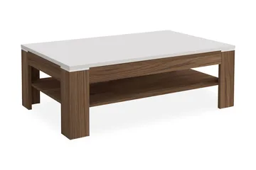Keoisha Sofabord 120 cm med Opbevaring Hylde - Brun/Hvid - Møbler - Borde - Sofabord