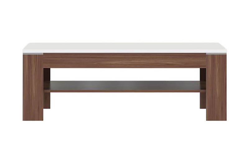 Keoisha Sofabord 120 cm med Opbevaring Hylde - Brun/Hvid - Møbler - Borde - Sofabord