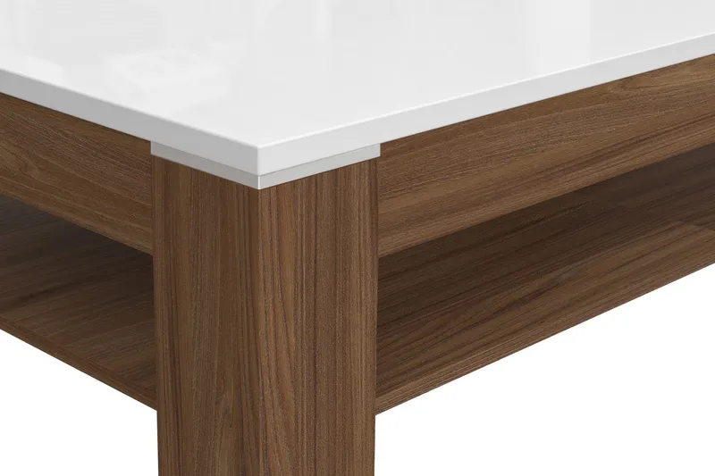 Keoisha Sofabord 120 cm med Opbevaring Hylde - Brun/Hvid - Møbler - Borde - Sofabord