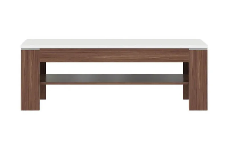 Keoisha Sofabord 120 cm med Opbevaring Hylde - Brun/Hvid - Møbler - Borde - Sofabord
