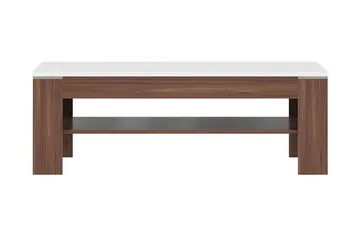 Keoisha Sofabord 120 cm med Opbevaring Hylde - Brun/Hvid - Møbler - Borde - Sofabord