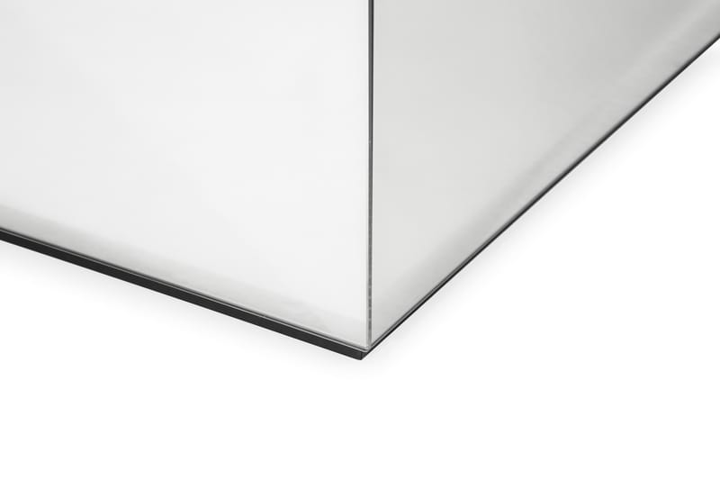 Kerkis Sofabord 110 cm Marmormønster - Spejl/Glas/Sort - Sofabord - Spejlbord