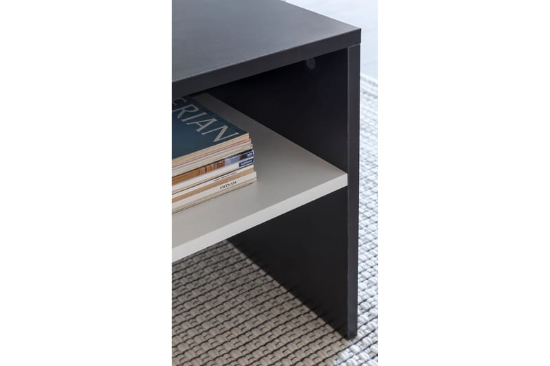 Ketchum Sofabord 90 cm med Opbevaring Hylde - Sort/Hvid - Møbler - Borde - Sofabord