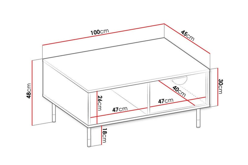 Kintore Sofabord 45 cm - Sort - Møbler - Borde - Sofabord