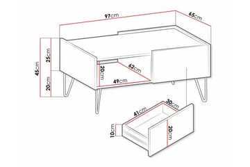 Klinkerville Sofabord 65 cm - Grafit - Møbler - Borde - Sofabord