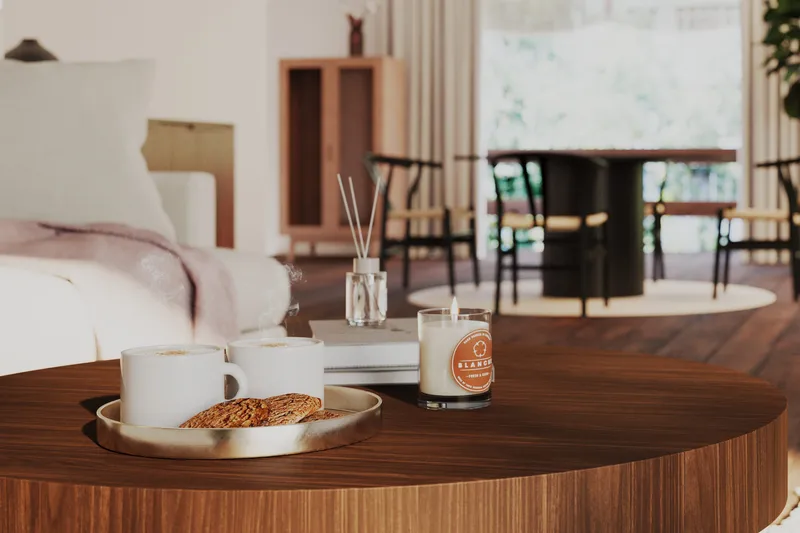 Kopparbo Rundt Sofabord 90 cm - Valnød / Træ / Mørkebrun - Møbler - Borde - Sofabord