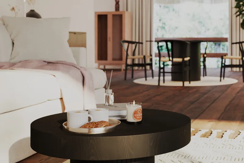 Kopparbo Sofabord 75 cm Rundt Sort - Sort Træ - Møbler - Borde - Sofabord