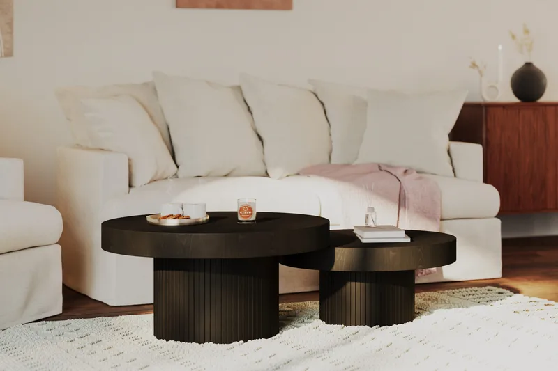 Kopparbo Sofabord 75 cm Rundt Sort - Sort Træ - Møbler - Borde - Sofabord