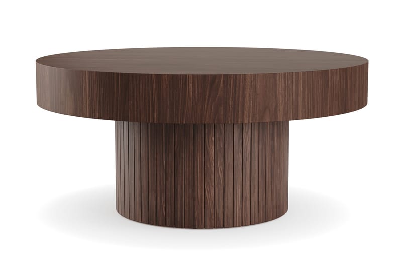 Kopparbo Sofabord 75 cm Rundt Valnød, Mørkebrunt valnøddetræ