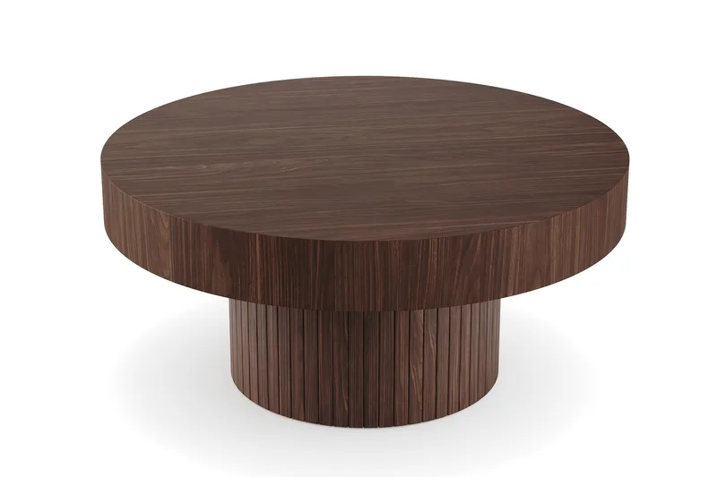 Kopparbo Sofabord 75 cm Rundt Valnød - Mørkebrunt valnøddetræ - Møbler - Borde - Sofabord